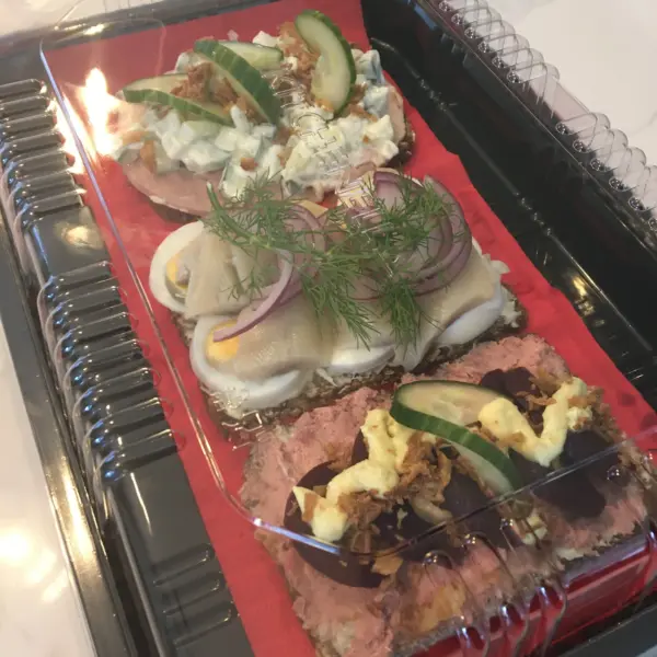 Tray of Danish open sandwiches x 3